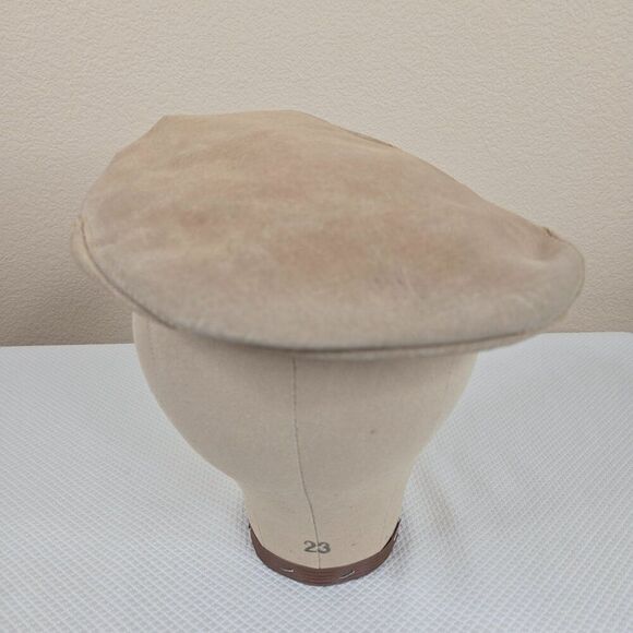 Vintage 70s Brown Flat Cap Suede Cabbie Newsboy Mens Size M  NEW - Picture 4 of 7